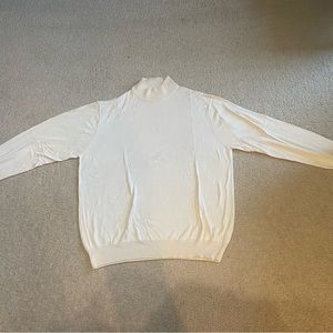 Men’s silk mock turtleneck sweater. 100% silk. Creme size XL